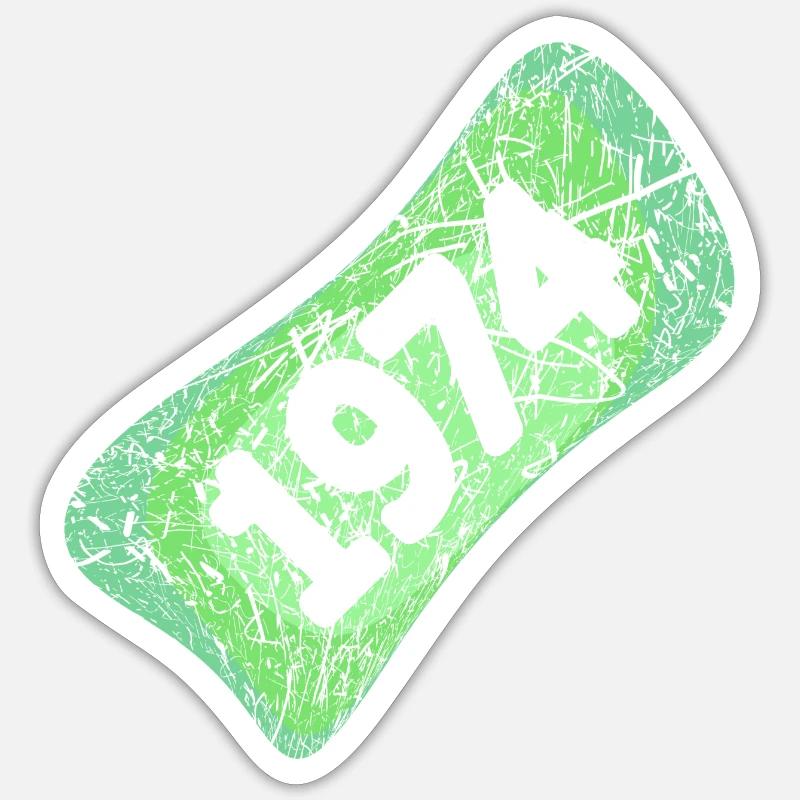 1974 - Sticker taille S (10 x 10 cm) - blanc mat