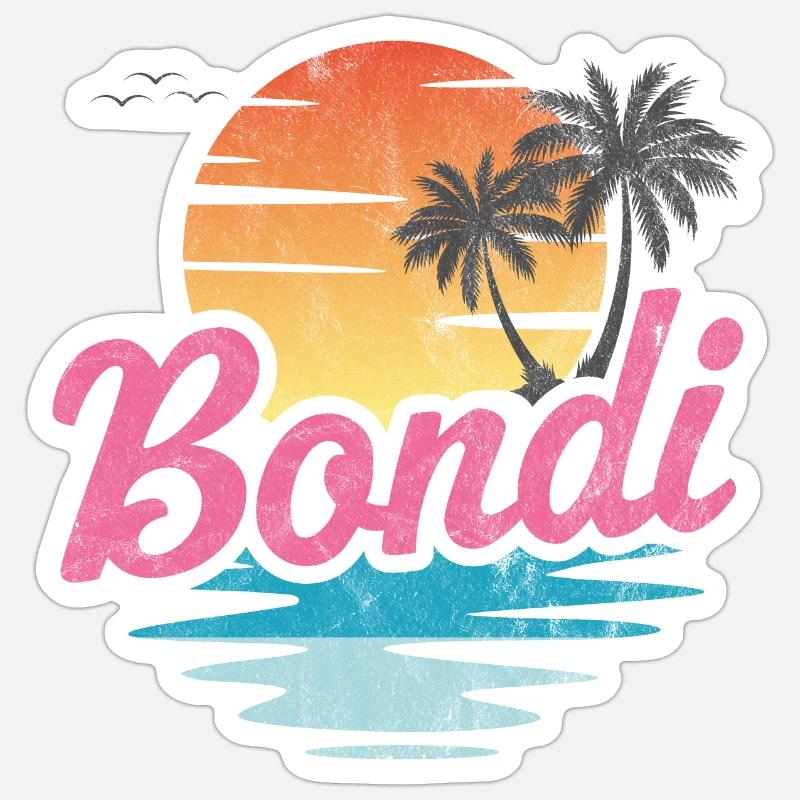 Bondi | - Sticker Größe S (10 x 10 cm) - Mattweiß