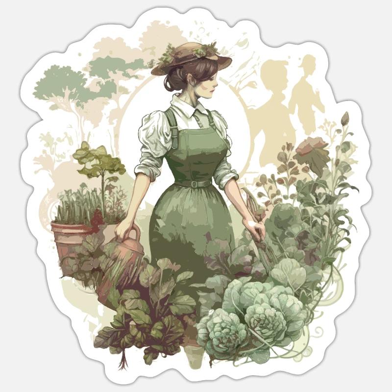 Dans le potager Sticker taille S (10 x 10 cm)