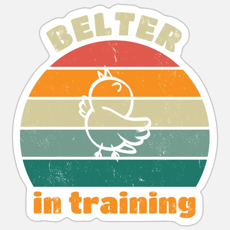 Belter in training - retro light distressed Sticker Größe S (10 x 10 cm)