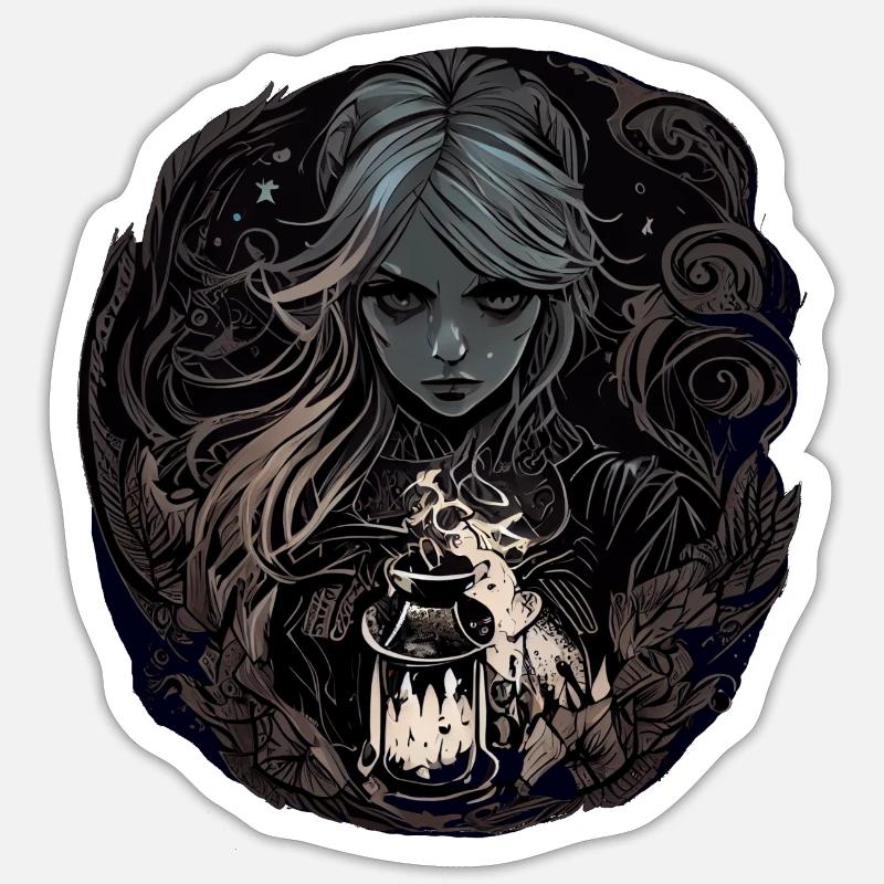 Düstere wunderschöne Hexe / Wicca Sticker Größe S (10 x 10 cm)