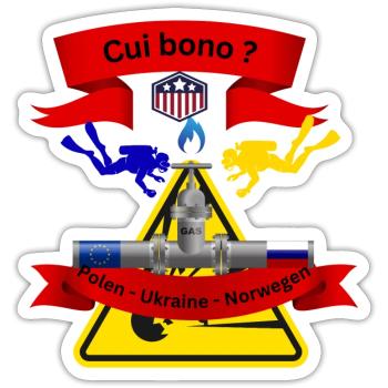 Cui bono Pipeline - Sticker Größe S (10 x 10 cm) - Mattweiß - Vorne