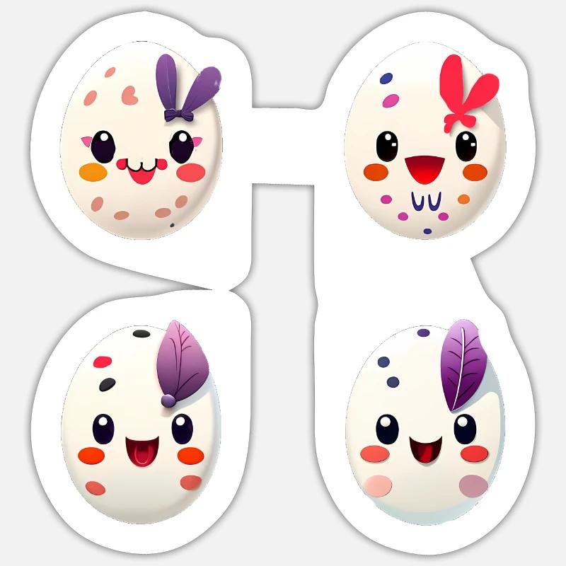 Four Colorful Eggs Easter Egg Easter Sticker size S (10 x 10 cm)