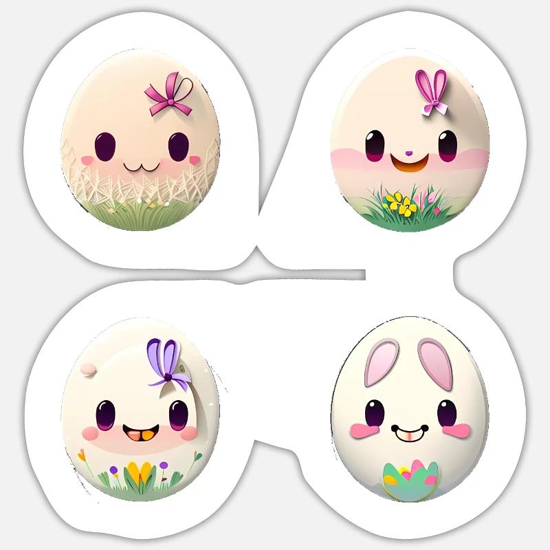 Easter Egg Easter Eggs Faces Sticker size S (10 x 10 cm)