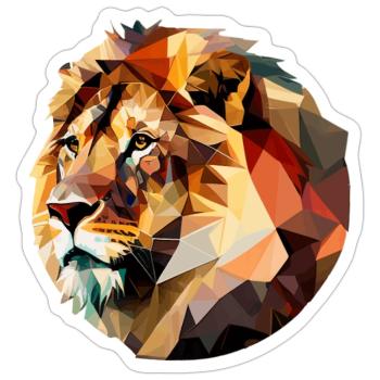 Vector Lion's Head Profile Gift - Sticker size S (10 x 10 cm) - white matte - Front