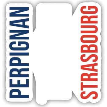 Perpignan Toulon Strasbourg franz. Kindergeschenk - Sticker Größe S (10 x 10 cm) - Mattweiß - Vorne