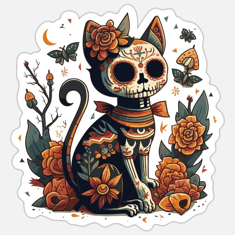 Tag Der Toten Katze Sticker Größe S (10 x 10 cm)