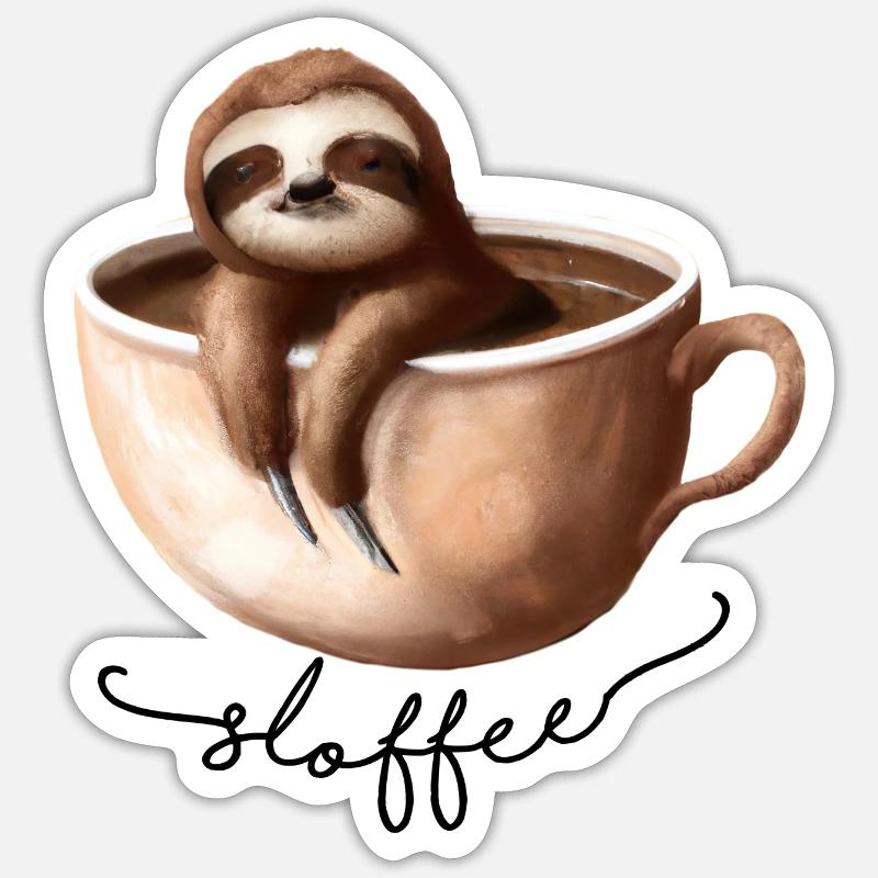 Sloffee - Sticker taille S (10 x 10 cm) - blanc mat