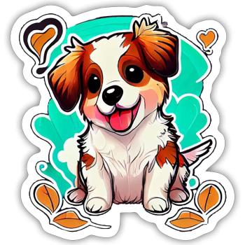 Cute dog: love at first bite - Sticker size S (10 x 10 cm) - white matte - Front