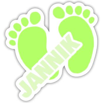 Baby Jannik - Sticker size S (10 x 10 cm) - white matte - Front