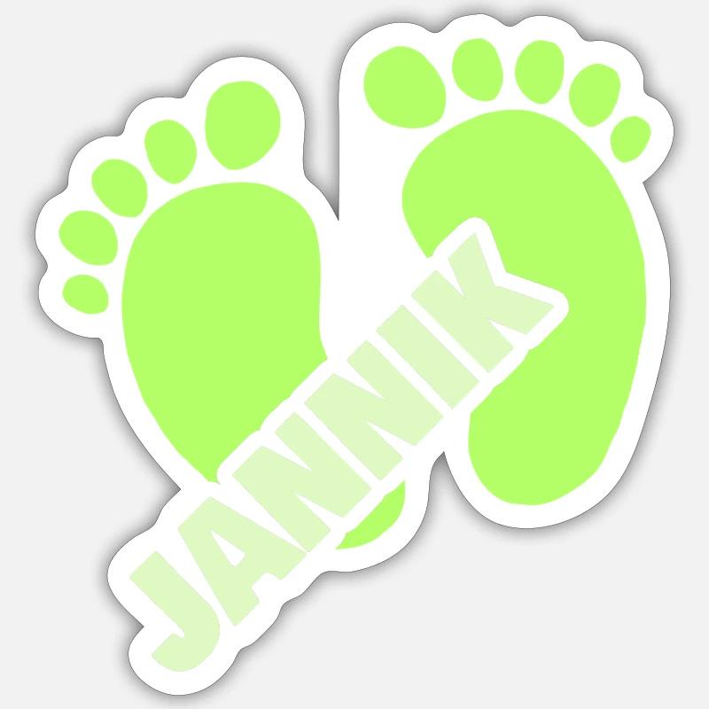 Bébé Jannik - Sticker taille S (10 x 10 cm) - blanc mat