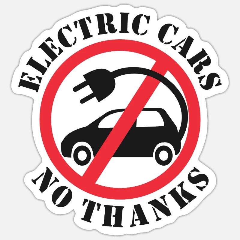 Voitures électriques Non merci Sticker taille S (10 x 10 cm)
