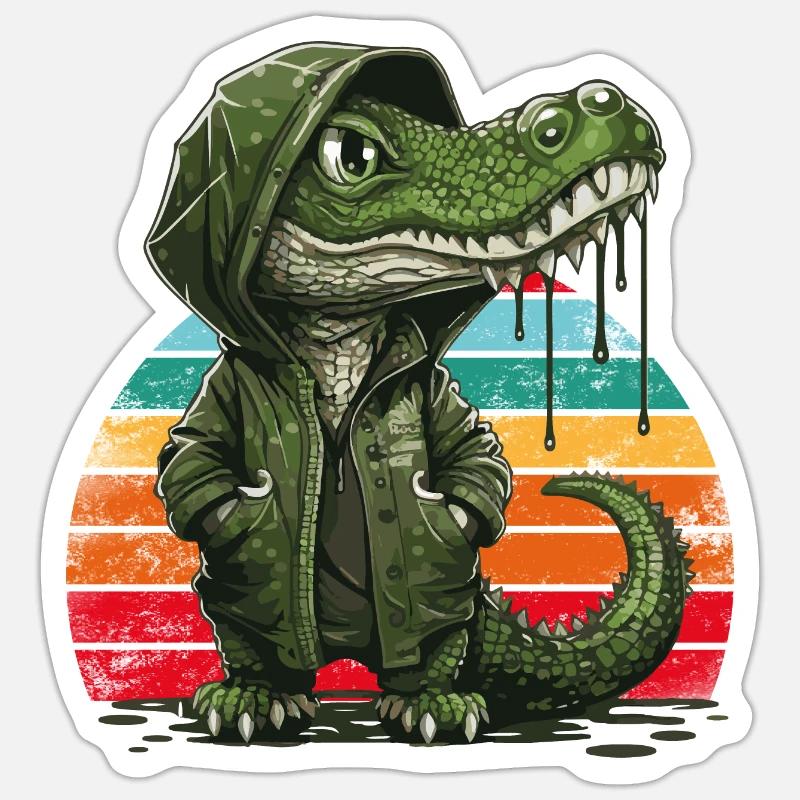 Cool Crocodile - Sticker size S (10 x 10 cm) - white matte