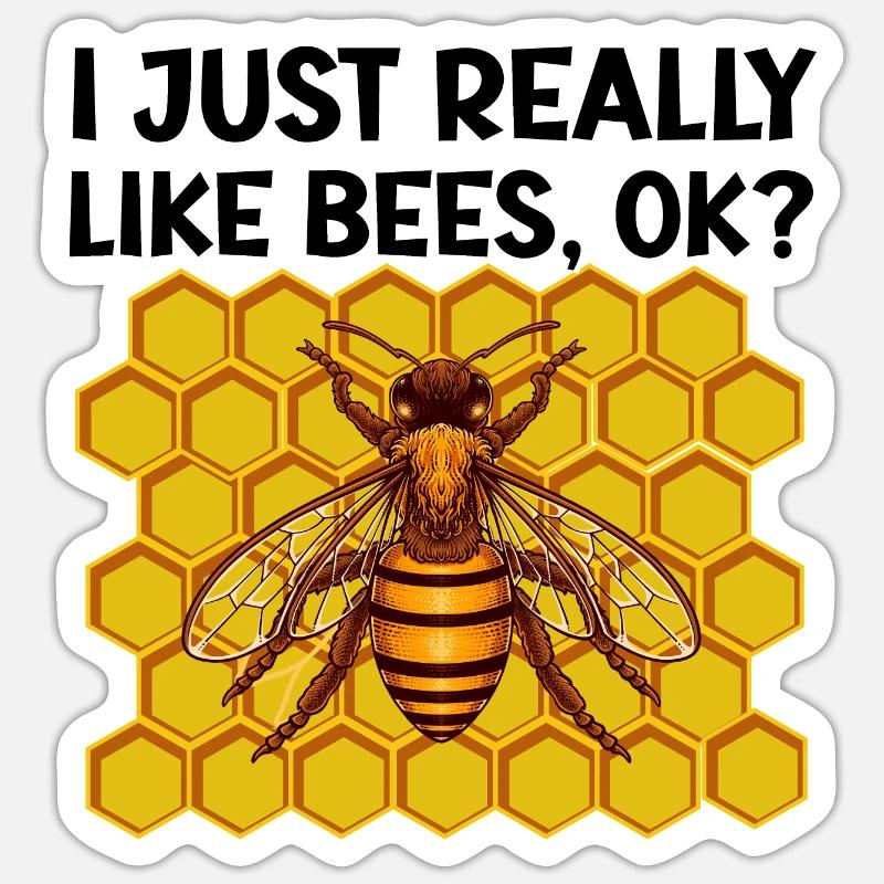 Beekeeping - Sticker size S (10 x 10 cm) - white matte
