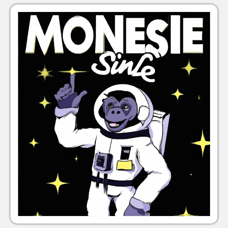 Singe astronaute Sticker taille S (10 x 10 cm)
