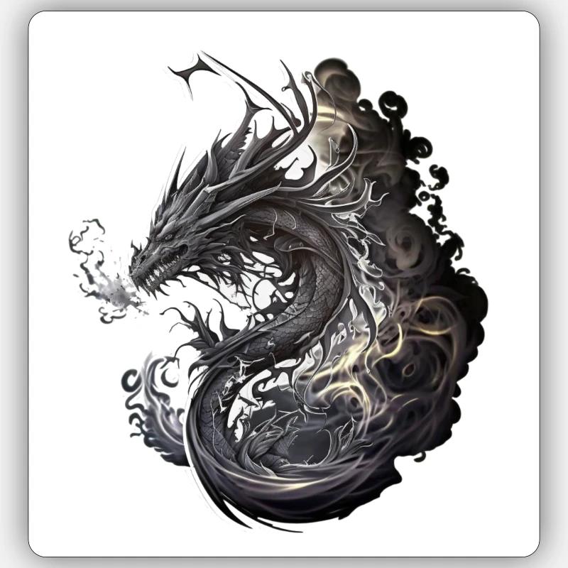 Evil Dragon - Sticker size S (10 x 10 cm) - white matte