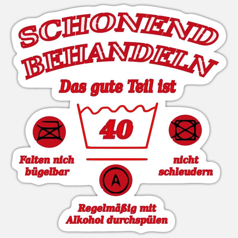 40 - Bitte schonend behandeln - Sticker Größe S (10 x 10 cm) - Mattweiß