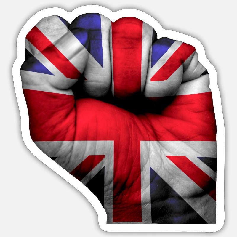 Fist Angleterre Sticker taille S (10 x 10 cm)