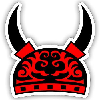 Viking Helmet - Sticker size S (10 x 10 cm) - white matte - Front