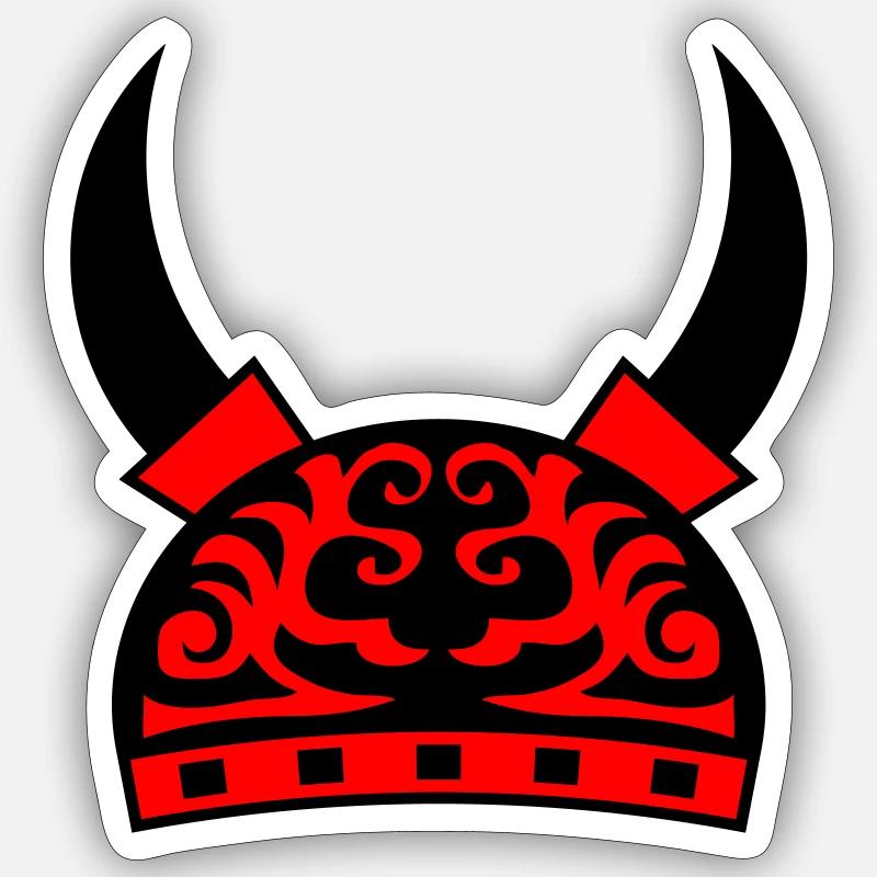 Viking Helmet - Sticker size S (10 x 10 cm) - white matte
