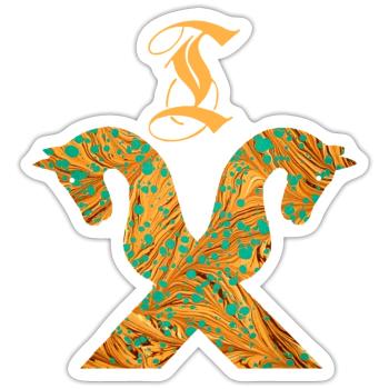 pferdegiebel e 95 t - Sticker Größe S (10 x 10 cm) - Mattweiß - Vorne