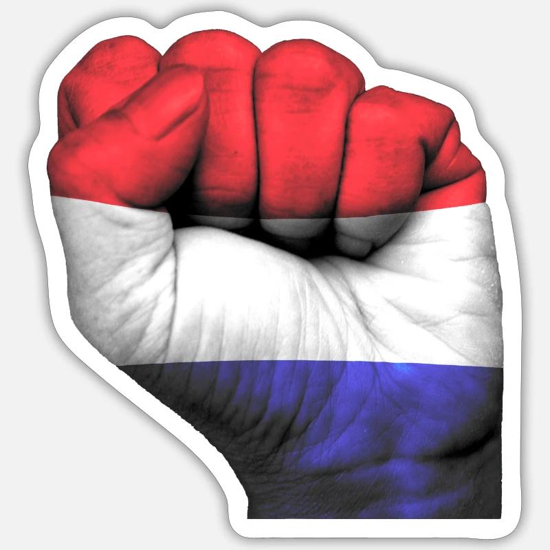 Fist Netherlands - Sticker size S (10 x 10 cm) - white matte