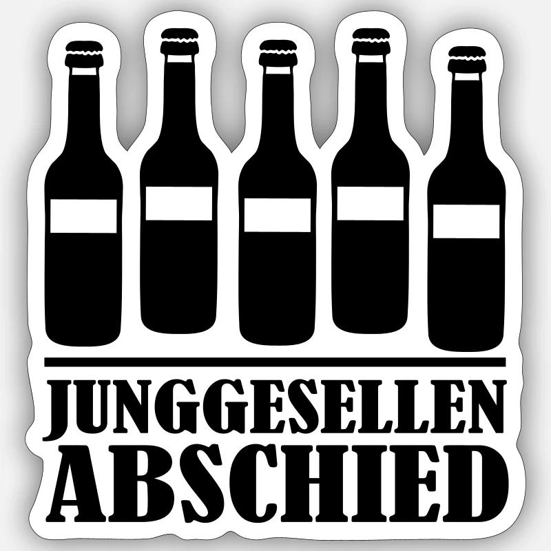 Junggesellenabschied - Sticker Größe S (10 x 10 cm) - Mattweiß