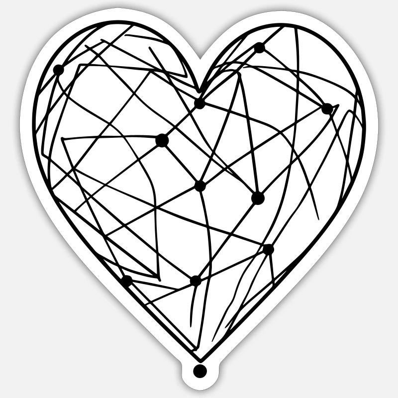 Creative ornate heart for valetnine day Sticker size S (10 x 10 cm)