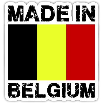 Made in Belgium - Sticker Größe S (10 x 10 cm) - Mattweiß - Vorne