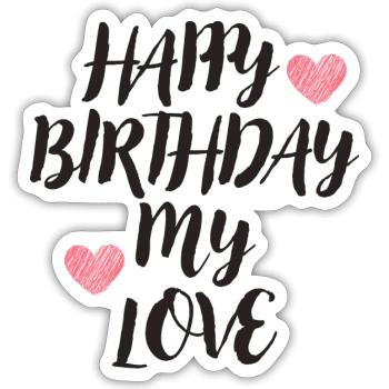 Happy Birthday - Sticker Größe S (10 x 10 cm) - Mattweiß - Vorne