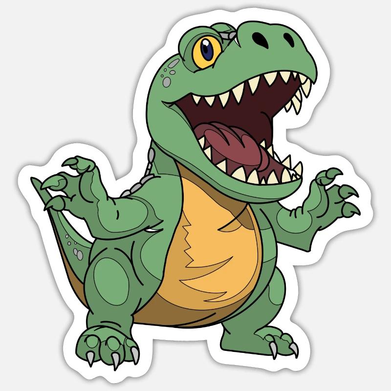 T-Rex Dino - Sticker Größe S (10 x 10 cm) - Mattweiß