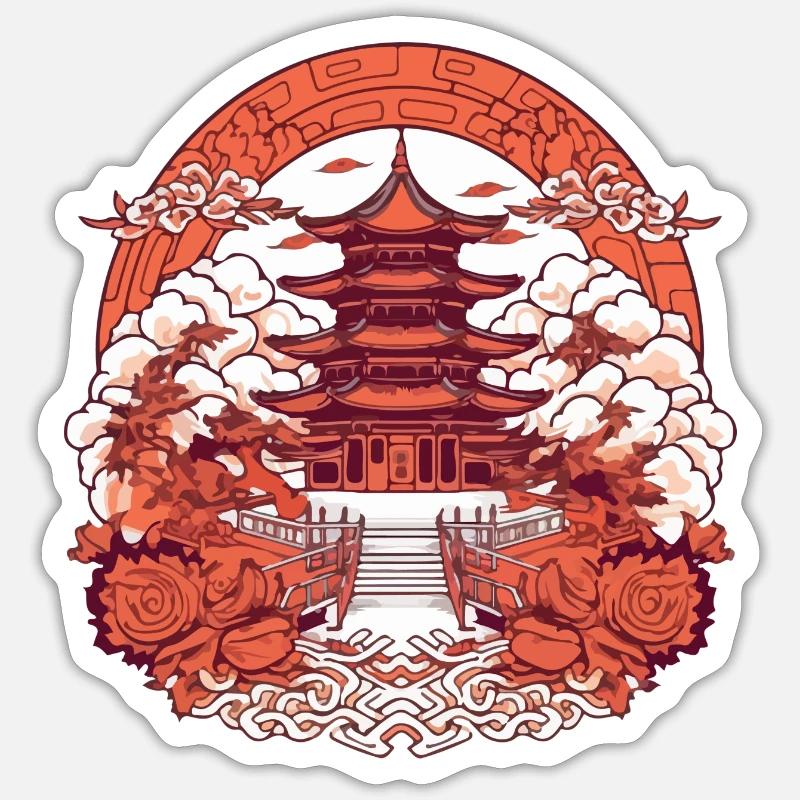 Folklore chinois Sticker taille S (10 x 10 cm)