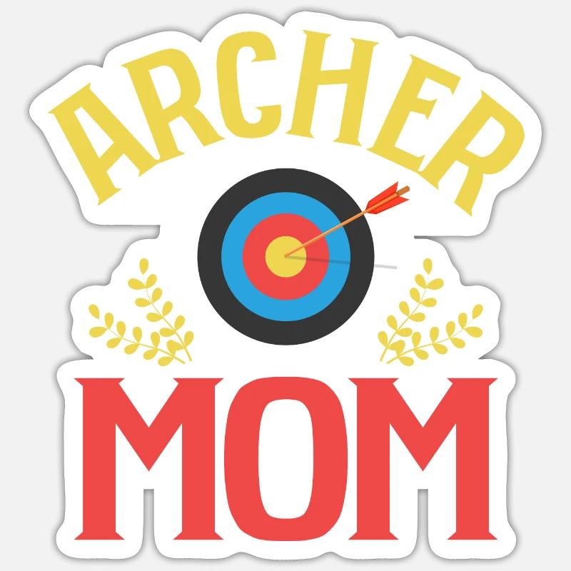 Archer Mom Archery Target Bow & Arrows Sticker size S (10 x 10 cm)
