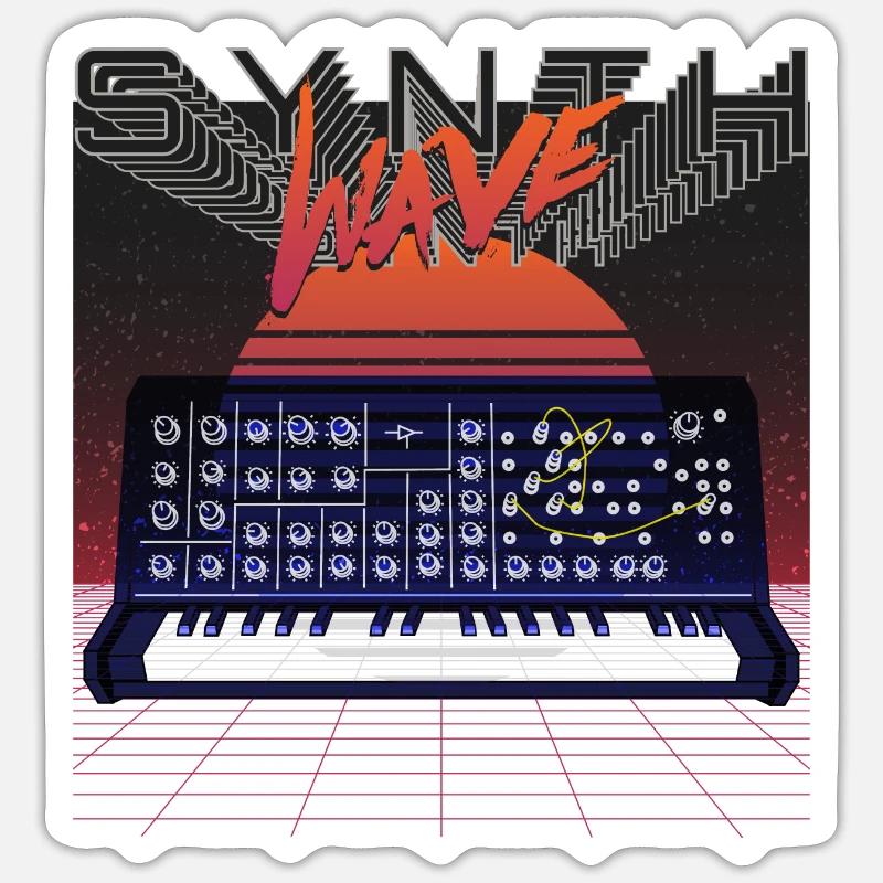 Synthesizer Tonstudio Waveform Synthese Elektro - Sticker Größe S (10 x 10 cm) - Mattweiß