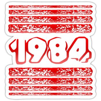 Year 1984 - Sticker size S (10 x 10 cm) - white matte - Front