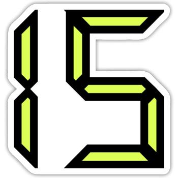 15 JAHRE. 15. 15-jähriges JUBILÄUM. GEBURTSTAG 15 JAHRE. - Sticker Größe S (10 x 10 cm) - Mattweiß - Vorne