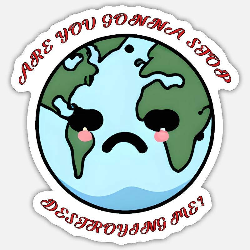 Destroyed Earth Sticker size S (10 x 10 cm)