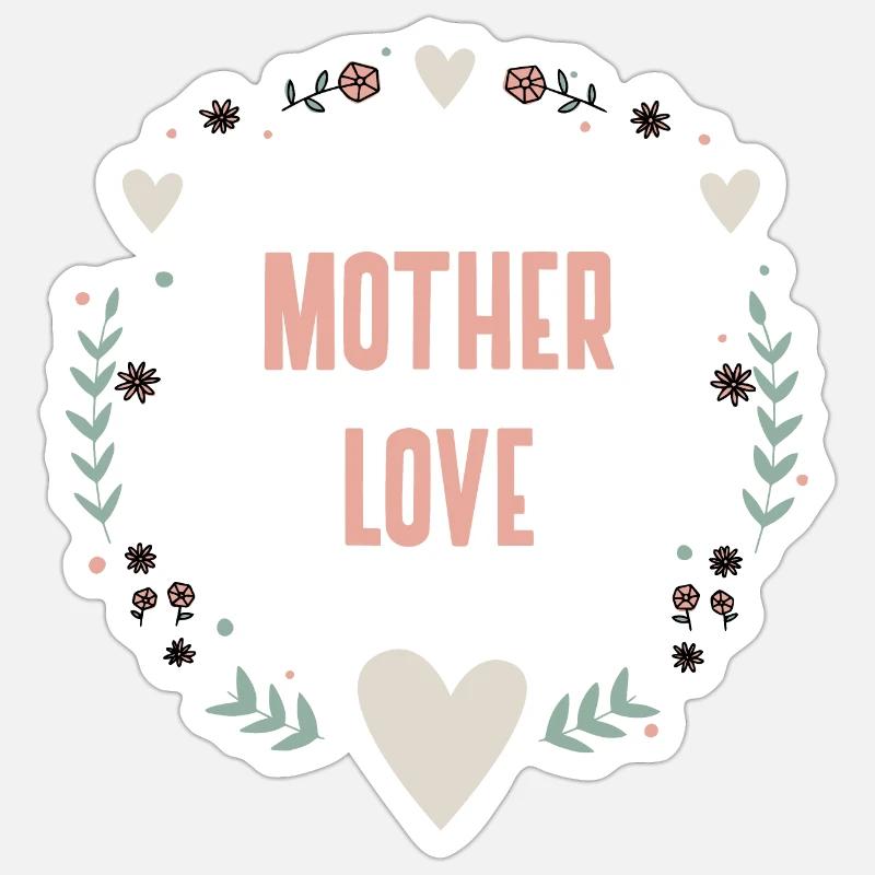 Muttertag Mutter Liebe Dankeschön Kinder Geschenk - Sticker Größe S (10 x 10 cm) - Mattweiß