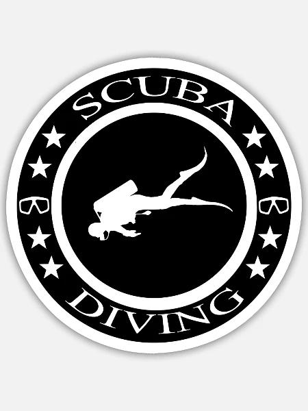 Scuba Diving - Sticker Größe S (10 x 10 cm) - Mattweiß
