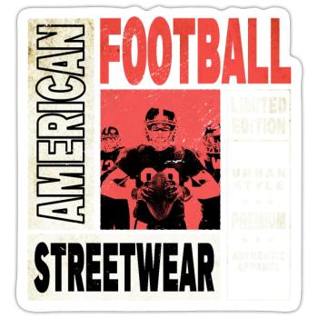 American Football Spieler Vintage Retro USA Sport - Sticker Größe S (10 x 10 cm) - Mattweiß - Vorne