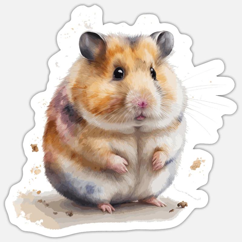 hamster - Sticker taille S (10 x 10 cm) - blanc mat