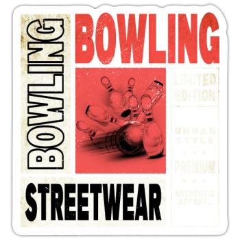 Bowling Bowling Bowling Ball Pins Bowling Players - Sticker size S (10 x 10 cm) - white matte - Front