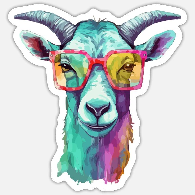 Biki la chèvre Sticker taille S (10 x 10 cm)