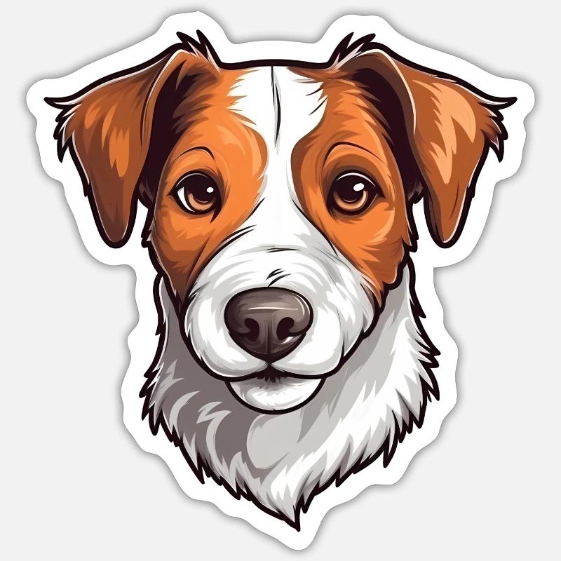 Jack Russell Terrier - Sticker Größe S (10 x 10 cm) - Mattweiß