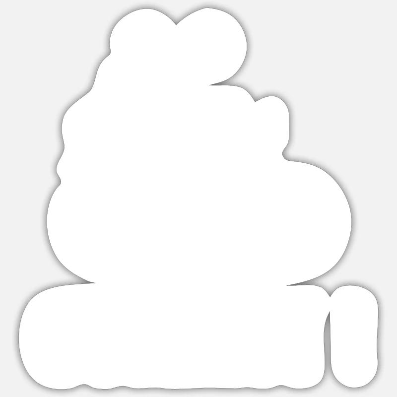 câlin - Sticker taille S (10 x 10 cm) - blanc mat