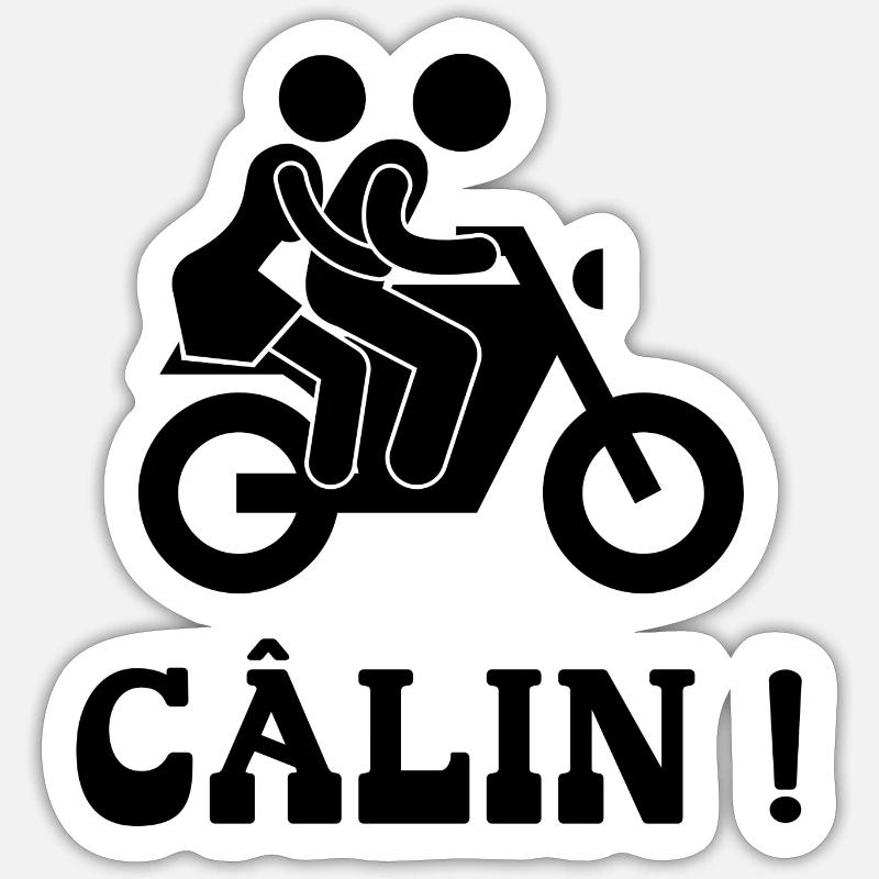 câlin - Sticker taille S (10 x 10 cm) - blanc mat