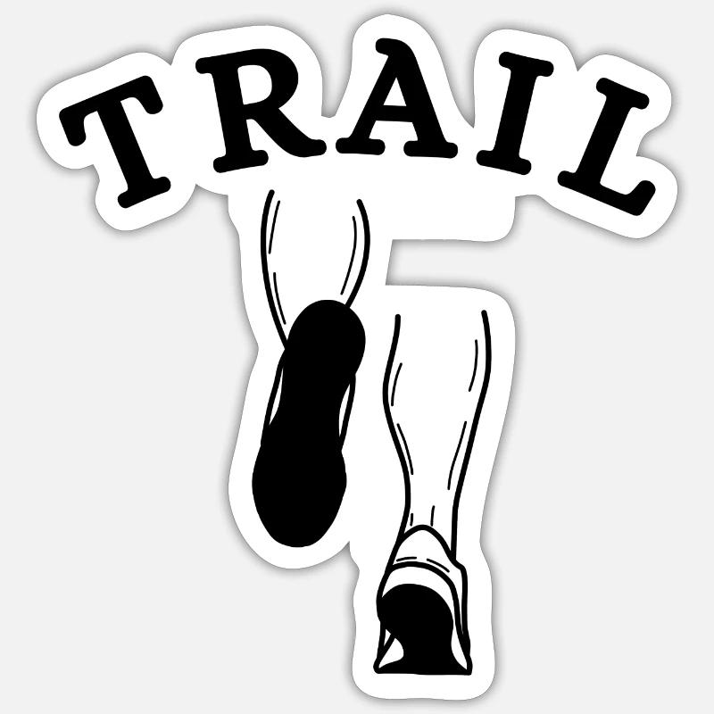 trail, fan de trail, trail running - Sticker taille S (10 x 10 cm) - blanc mat