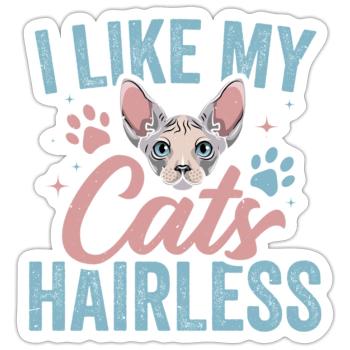 Sphynx Haarlose Katzen Niedliche Katze Liebhaber Papa Mama - Sticker Größe S (10 x 10 cm) - Mattweiß - Vorne