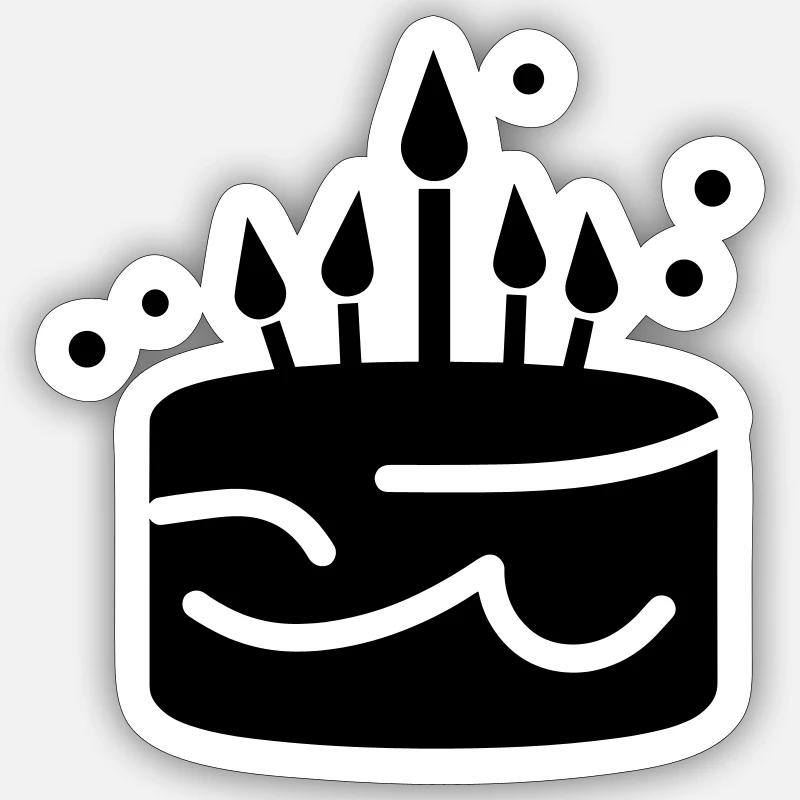 Birthday cake - Sticker size S (10 x 10 cm) - white matte