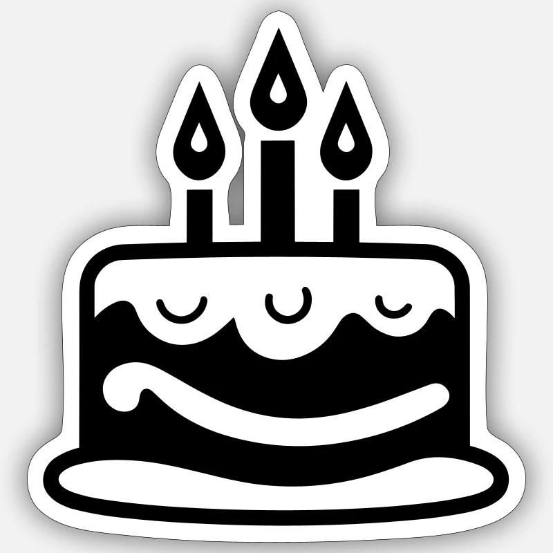 Birthday cake - Sticker size S (10 x 10 cm) - white matte